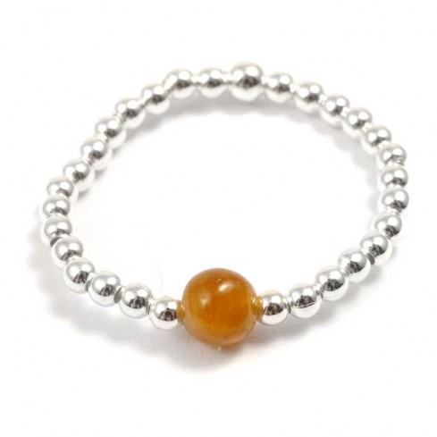 Unique Silver Beaded Gemstone Ring - Silver Jewellery - Boutique Nirvana 2