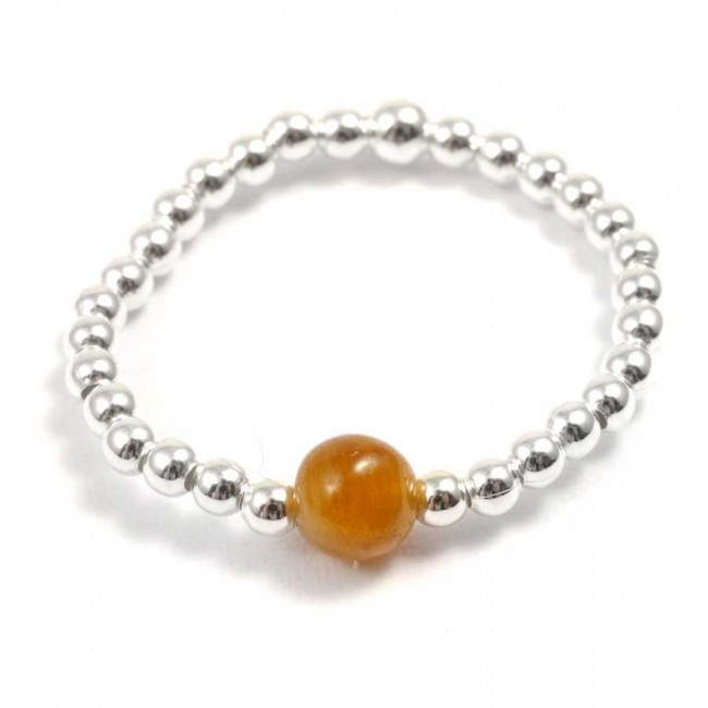 Unique Silver Beaded Gemstone Ring - Silver Jewellery - Boutique Nirvana