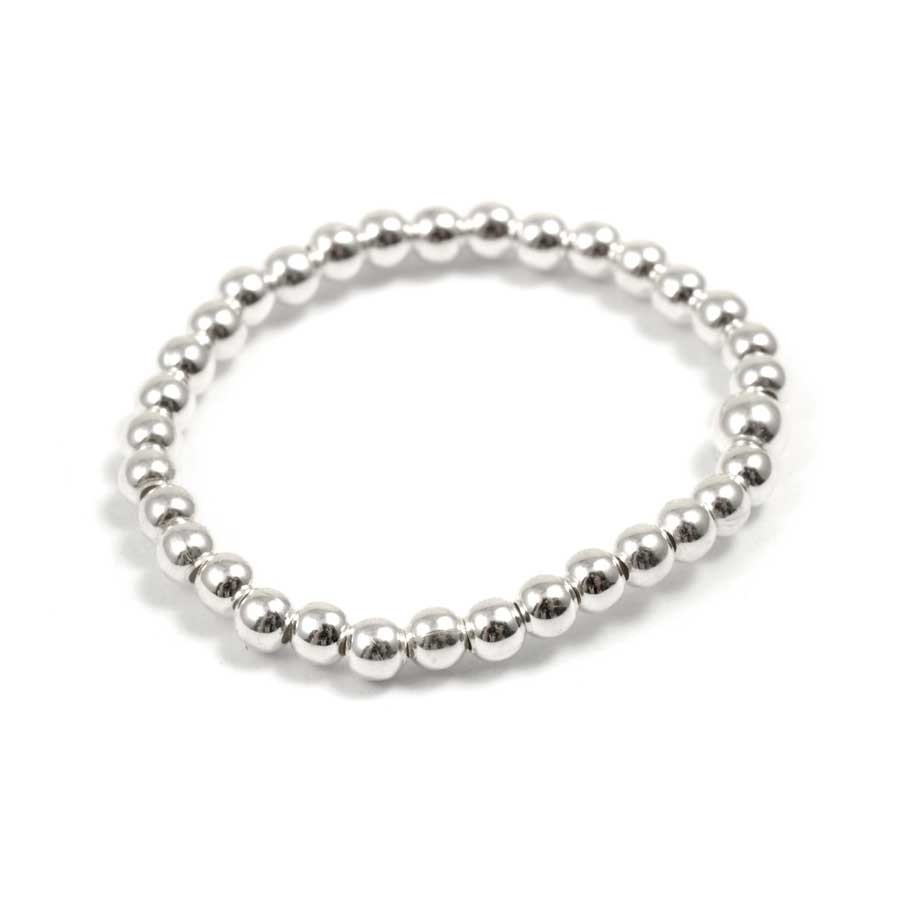 Unique Silver Beaded Gemstone Ring - Silver Jewellery - Boutique Nirvana