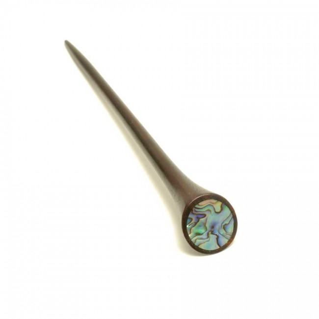 Pics en bois avec rond d'abalone - PICS A CHEVEUX - Boutique Nirvana