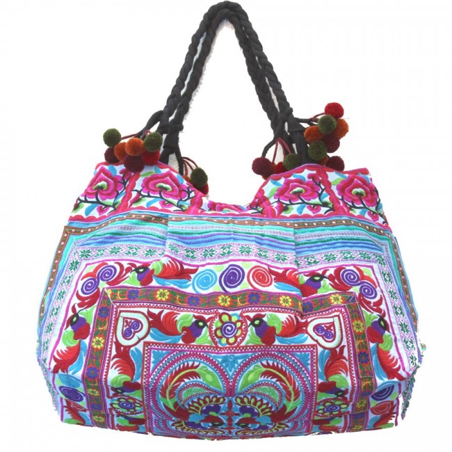 Grand sac ethnique fond soufflet broderies Wakanda - Accessories - Boutique Nirvana