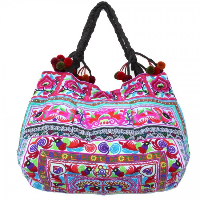 Grand sac ethnique fond soufflet broderies Wakanda - Accessories - Boutique Nirvana