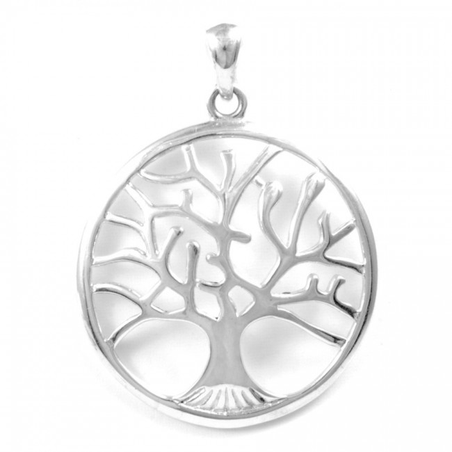 Grand pendentif arbre de vie en argent Ø 3,5 - BIJOUX ARGENT - Boutique Nirvana