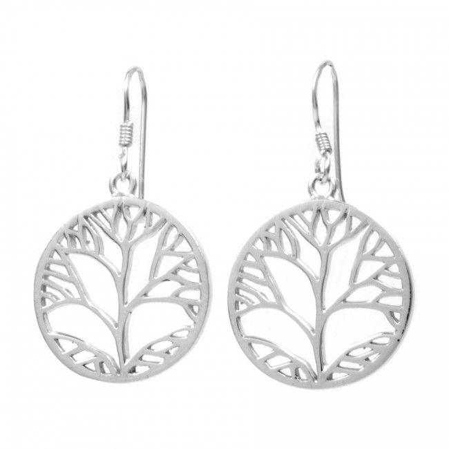 Boucles d'oreilles arbre de vie en argent - BIJOUX ARGENT - Boutique Nirvana