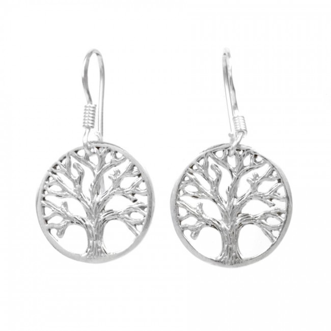 Petites boucles d'oreilles arbre de vie - BIJOUX ARGENT - Boutique Nirvana