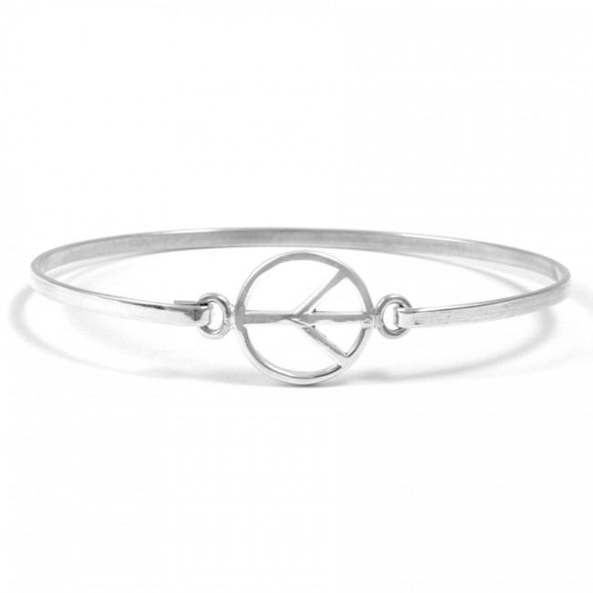 Bracelet rigide peace and love - Silver Jewellery - Boutique Nirvana