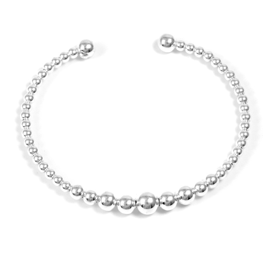 Bracelet rigide perles d'argent - 0 - Boutique Nirvana