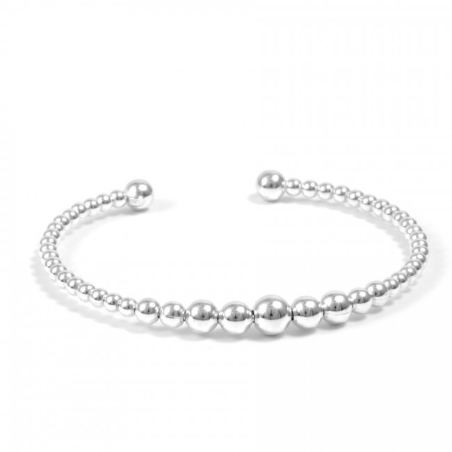 Bracelet rigide perles d'argent - 0 - Boutique Nirvana