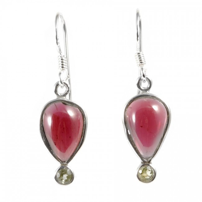 Boucles d'oreilles pendantes doubles pierres fines - Silver Jewellery - Boutique Nirvana