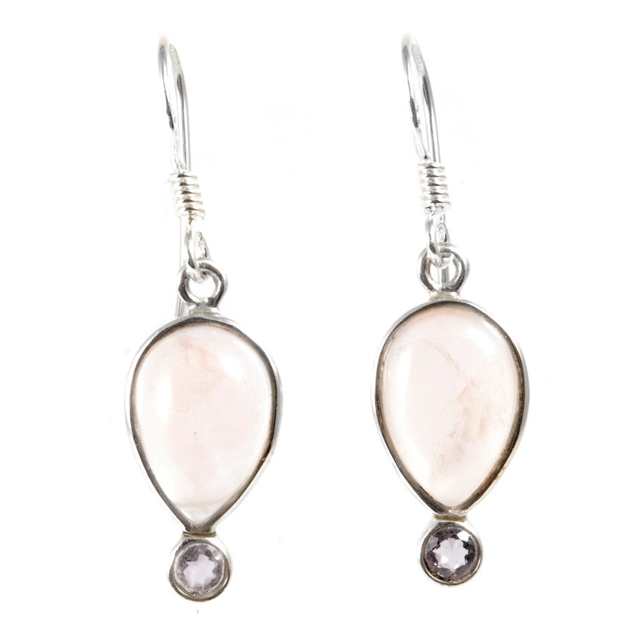 Boucles d'oreilles pendantes doubles pierres fines - Silver Jewellery - Boutique Nirvana