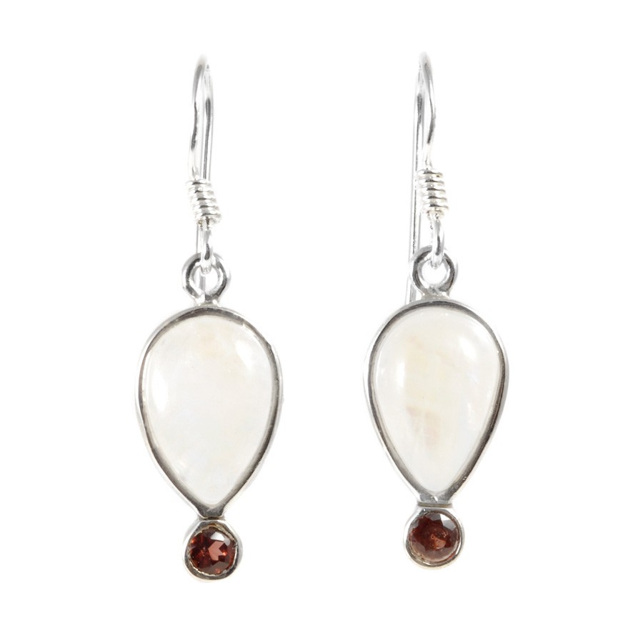 Boucles d'oreilles pendantes doubles pierres fines - Silver Jewellery - Boutique Nirvana