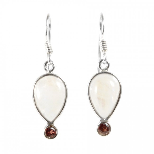 Boucles d'oreilles pendantes doubles pierres fines - Silver Jewellery - Boutique Nirvana