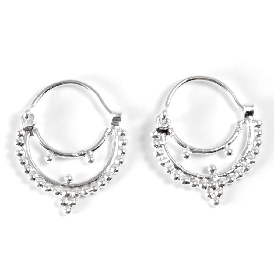 Mini créoles en demie lune - BIJOUX ARGENT - Boutique Nirvana