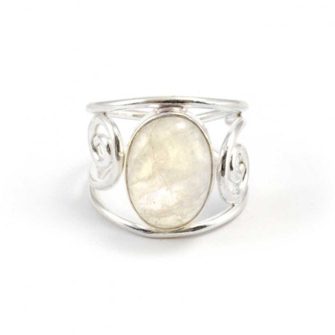 Bague argent Maharaja ajourée pierre ovale - BIJOUX ARGENT - Boutique Nirvana 2