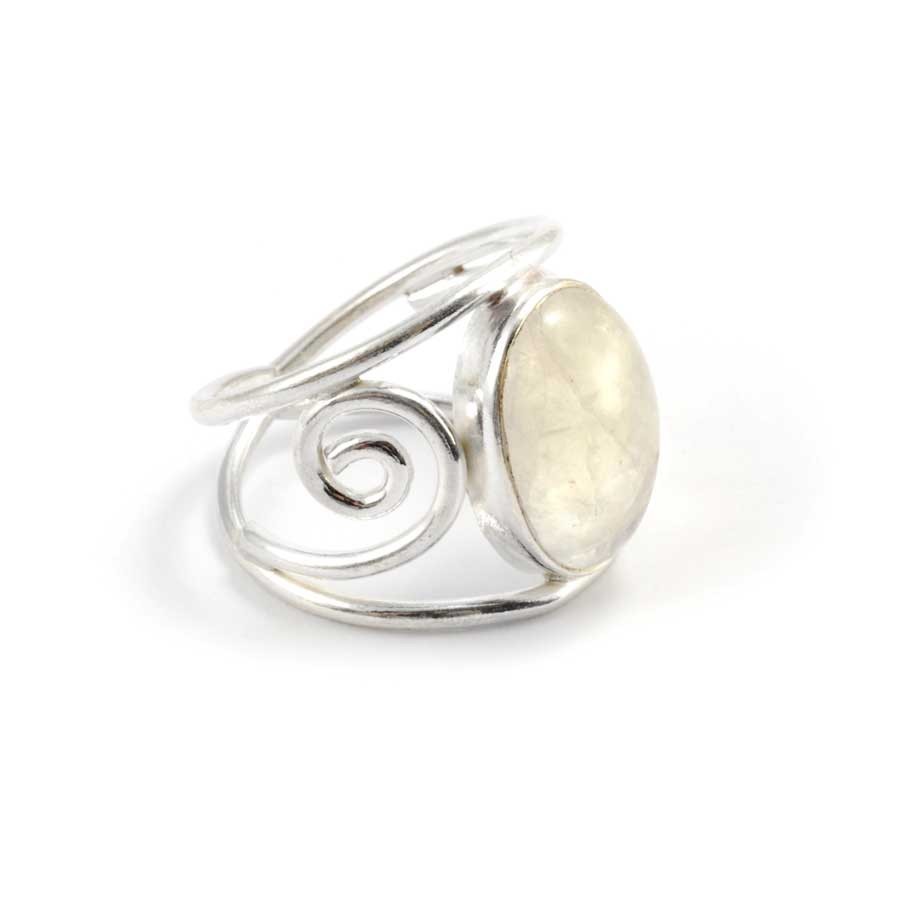 Bague argent Maharaja ajourée pierre ovale - BIJOUX ARGENT - Boutique Nirvana