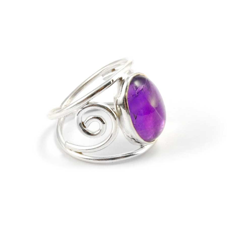 Bague argent Maharaja ajourée pierre ovale - BIJOUX ARGENT - Boutique Nirvana