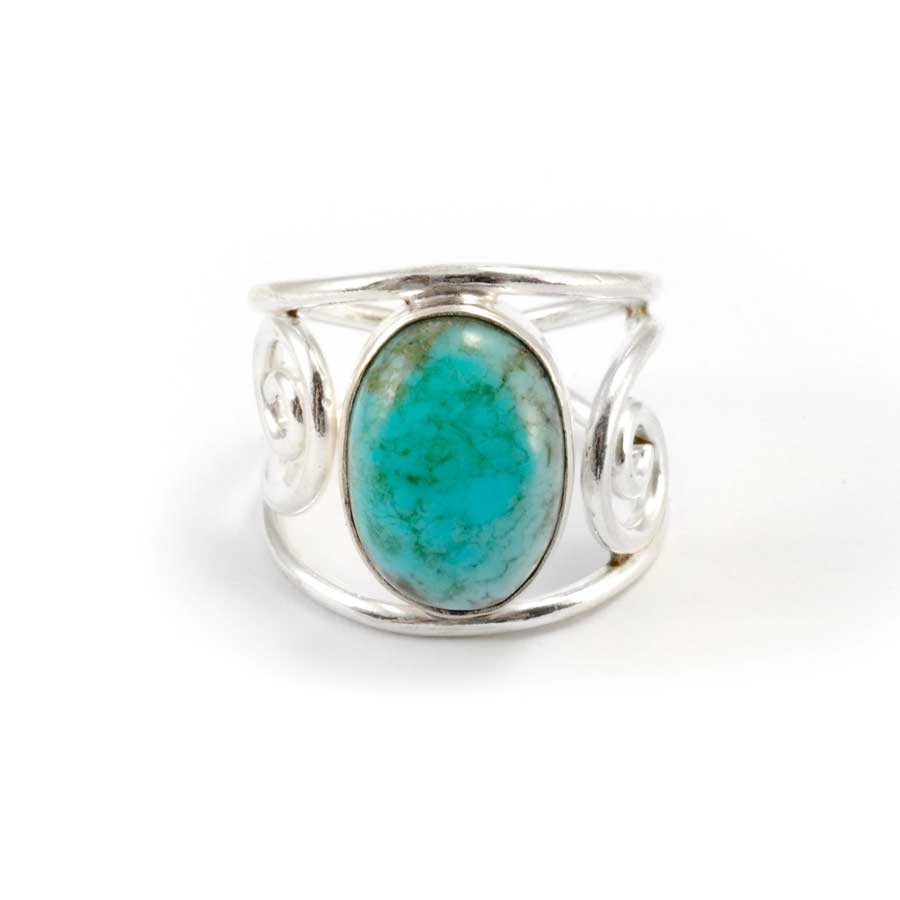 Bague argent Maharaja ajourée pierre ovale - BIJOUX ARGENT - Boutique Nirvana