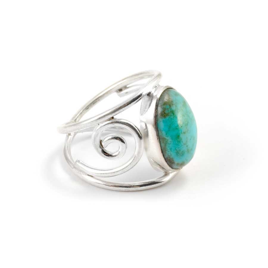 Bague argent Maharaja ajourée pierre ovale - BIJOUX ARGENT - Boutique Nirvana