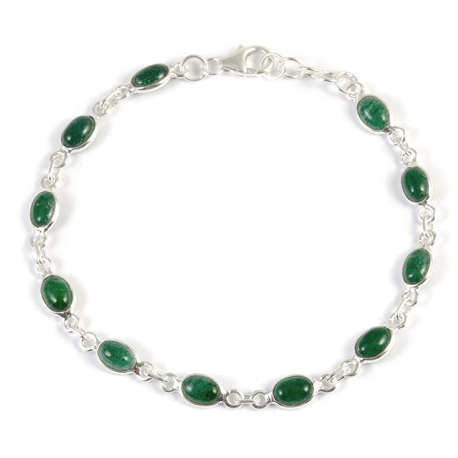 Bracelet argent pierres ovales Bracelet argent pierres ovales