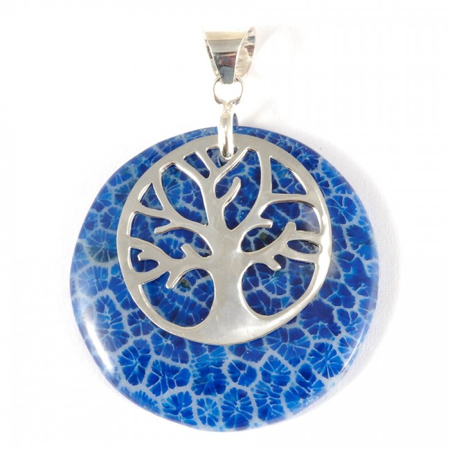 Pendentif arbre de vie argent et pierre - BIJOUX ARGENT - Boutique Nirvana