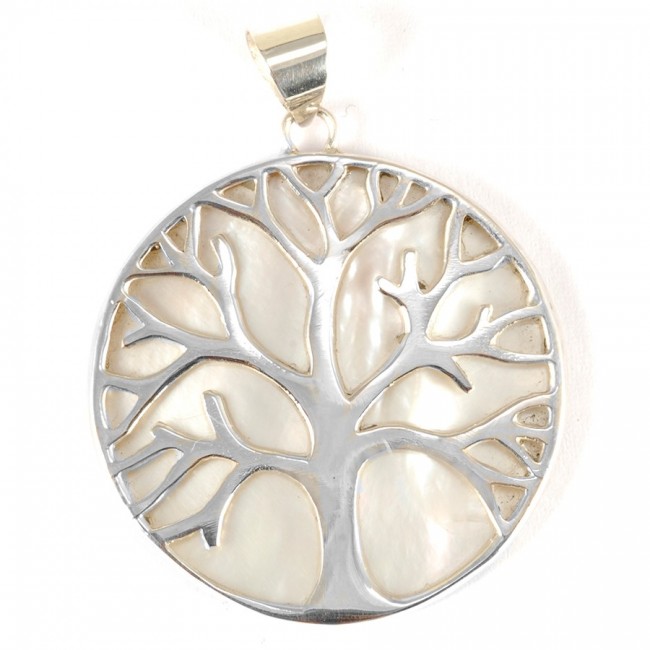 Grand arbre de vie en argent serti de nacre - 0 - Boutique Nirvana
