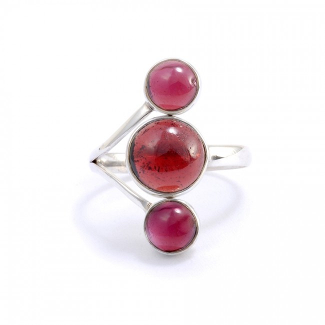 Bague réglable en argent 3 pierres - BIJOUX ARGENT - Boutique Nirvana