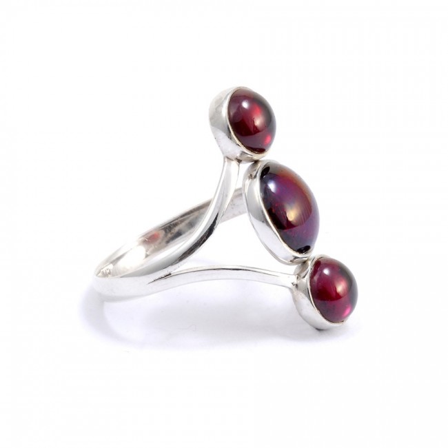 Bagie réglable en argent 3 pierres - Silver Jewellery - Boutique Nirvana