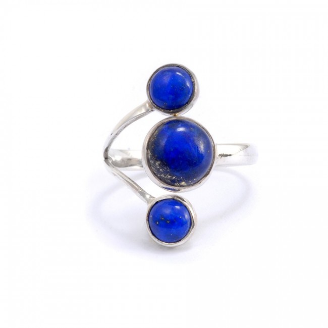 Bague réglable en argent 3 pierres - BIJOUX ARGENT - Boutique Nirvana
