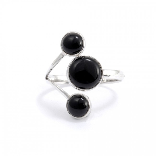 Bague réglable en argent 3 pierres - BIJOUX ARGENT - Boutique Nirvana