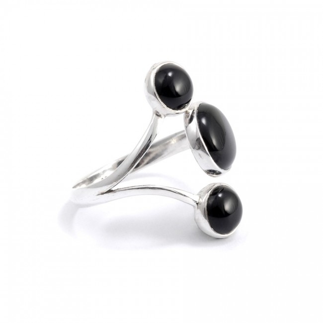 Bagie réglable en argent 3 pierres - Silver Jewellery - Boutique Nirvana