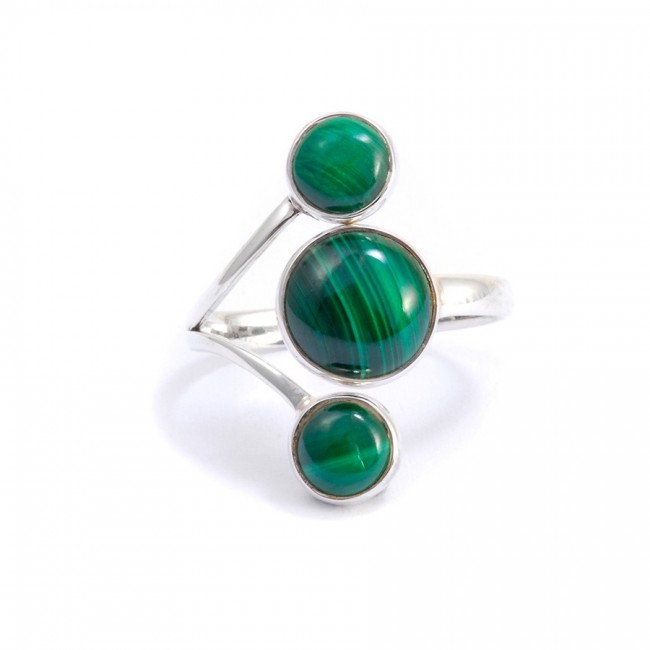 Bague réglable en argent 3 pierres - BIJOUX ARGENT - Boutique Nirvana