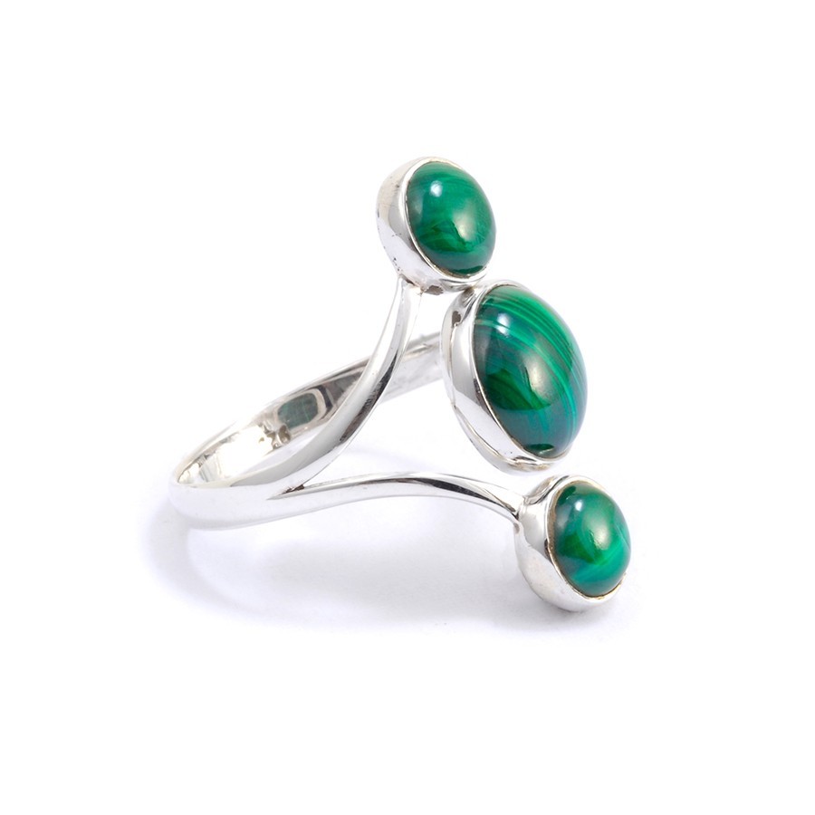 Bague réglable en argent 3 pierres - BIJOUX ARGENT - Boutique Nirvana