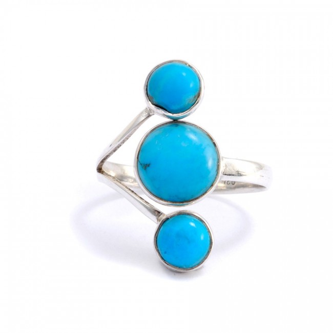 Bagie réglable en argent 3 pierres - Silver Jewellery - Boutique Nirvana