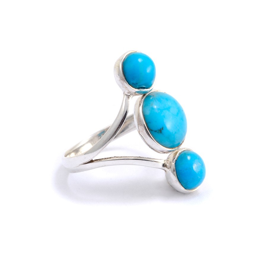 Bague réglable en argent 3 pierres - BIJOUX ARGENT - Boutique Nirvana