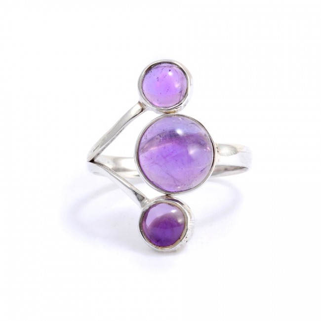 Bagie réglable en argent 3 pierres - Silver Jewellery - Boutique Nirvana