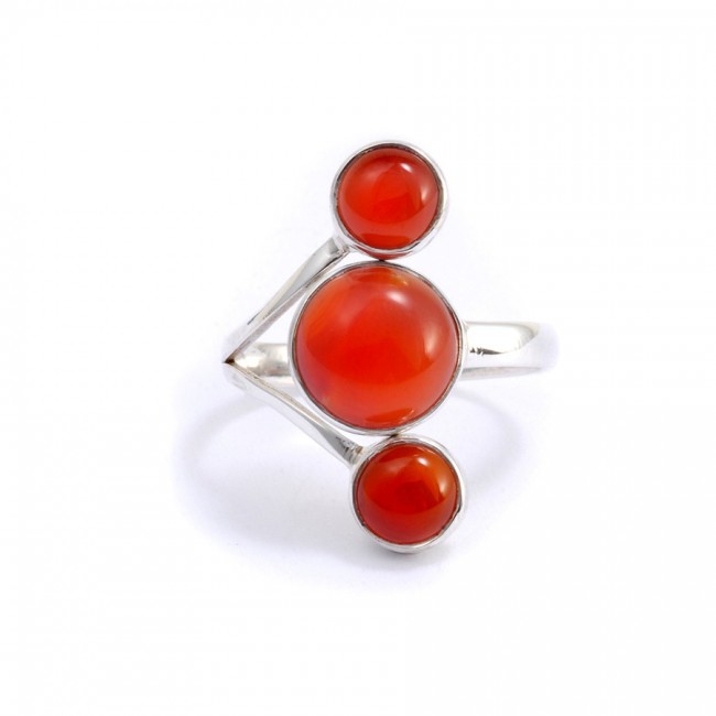 Bagie réglable en argent 3 pierres - Silver Jewellery - Boutique Nirvana