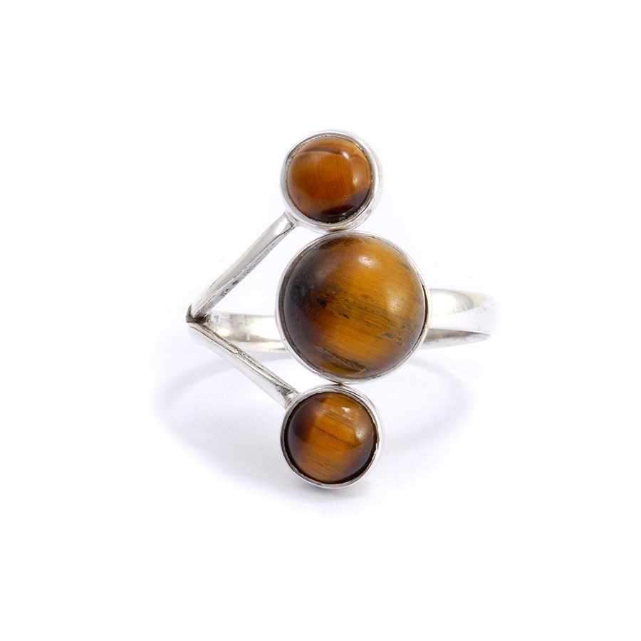 Bagie réglable en argent 3 pierres - Silver Jewellery - Boutique Nirvana