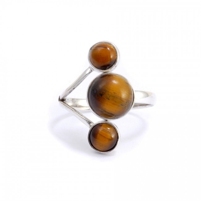 Bagie réglable en argent 3 pierres - Silver Jewellery - Boutique Nirvana