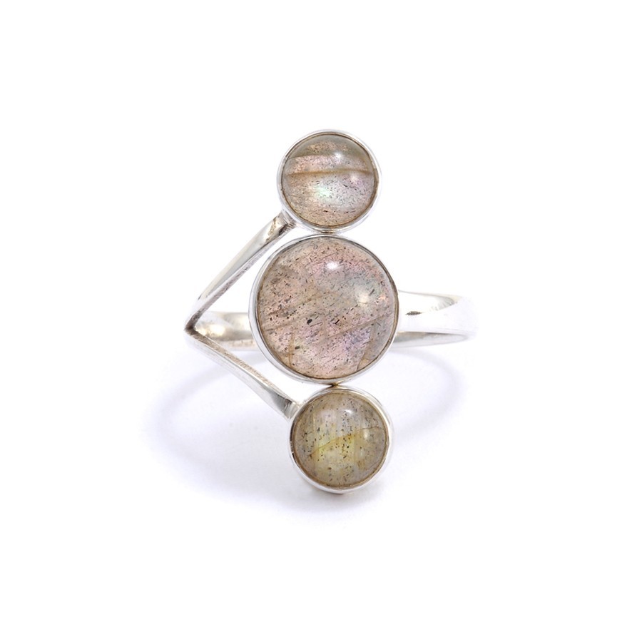 Bagie réglable en argent 3 pierres - Silver Jewellery - Boutique Nirvana