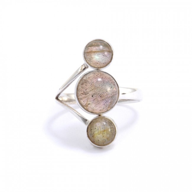 Bagie réglable en argent 3 pierres - Silver Jewellery - Boutique Nirvana