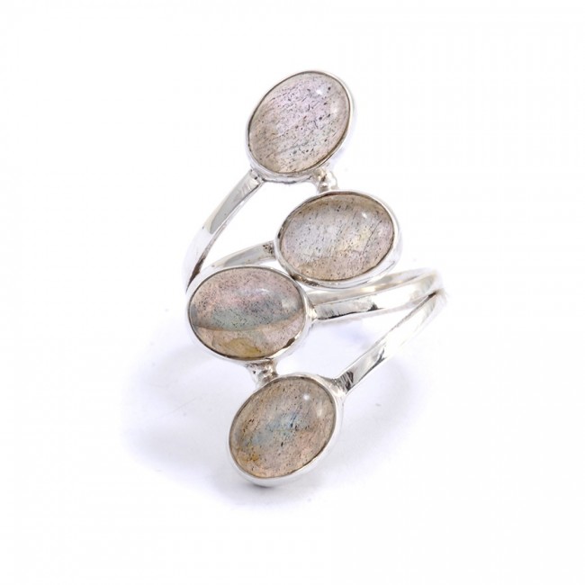 Bague réglable argent 4 pierres labradorite - BIJOUX ARGENT - Boutique Nirvana