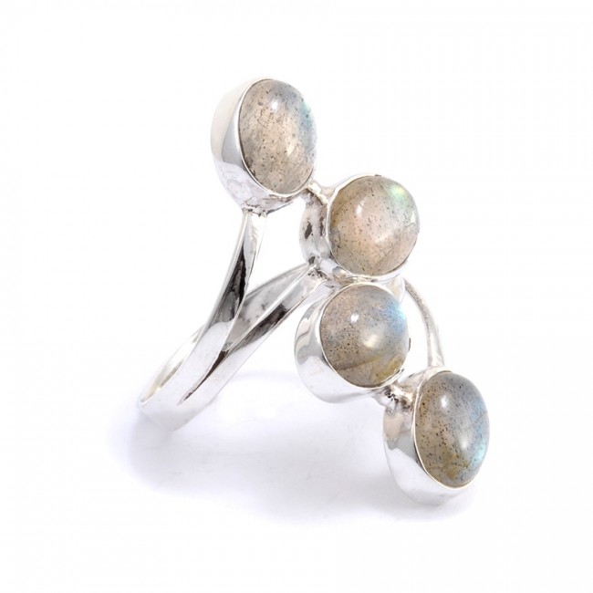 Bague réglable argent 4 pierres labradorite - BIJOUX ARGENT - Boutique Nirvana