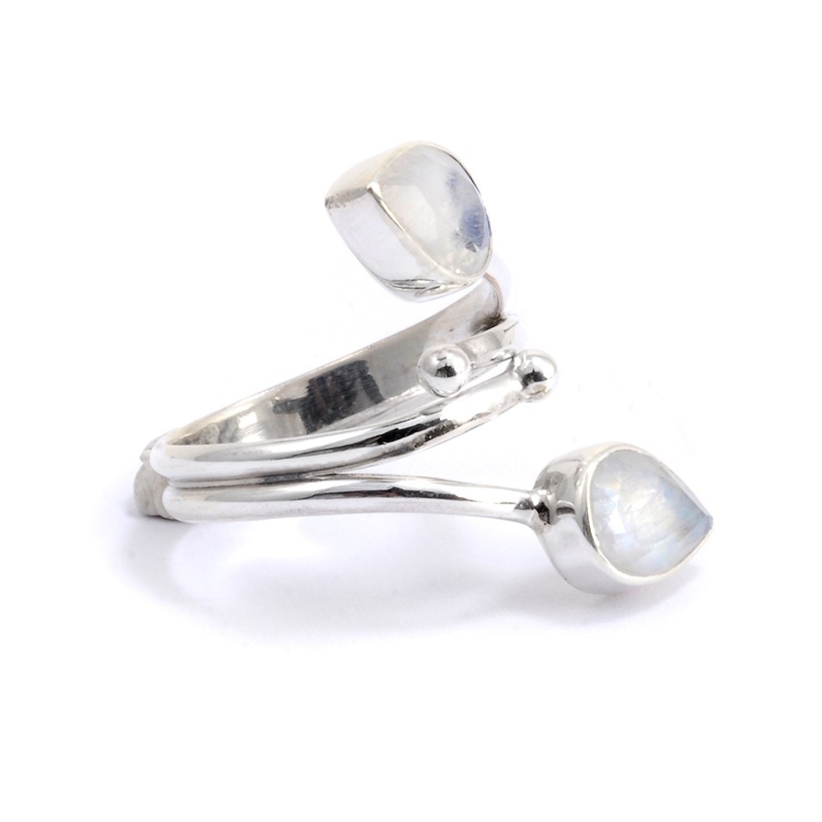 Bague réglable pierre taillée - Silver Jewellery - Boutique Nirvana