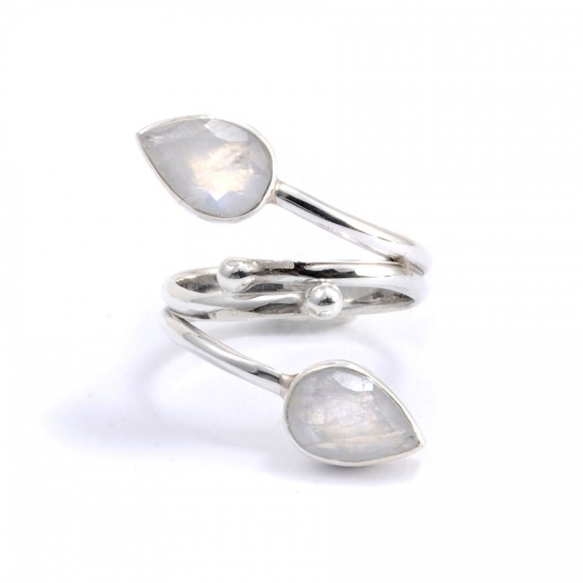 Bague réglable pierre taillée - Silver Jewellery - Boutique Nirvana