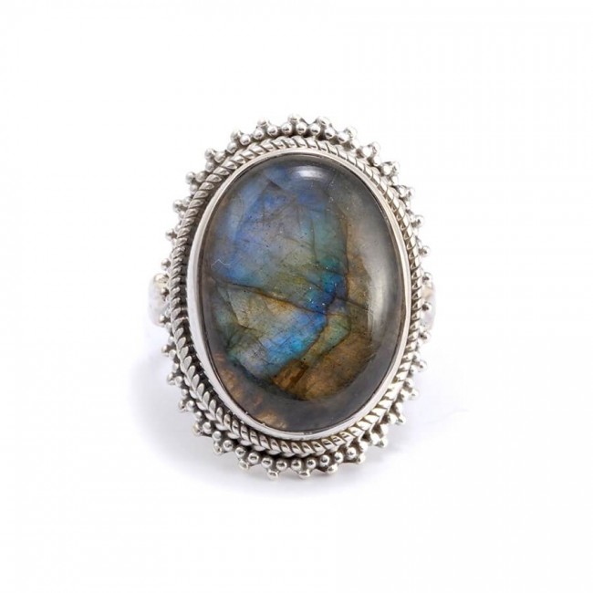 Bague argent avec grosse pierre Satya - BIJOUX ARGENT - Boutique Nirvana