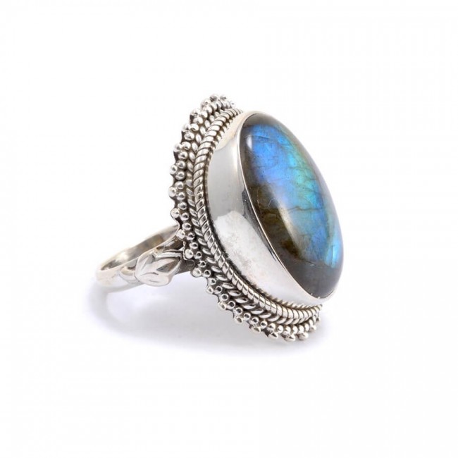 Bague argent avec grosse pierre Satya - BIJOUX ARGENT - Boutique Nirvana