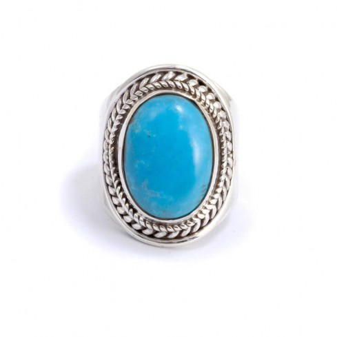 Bague argent pierre ovale Santosha - BIJOUX ARGENT - Boutique Nirvana 2