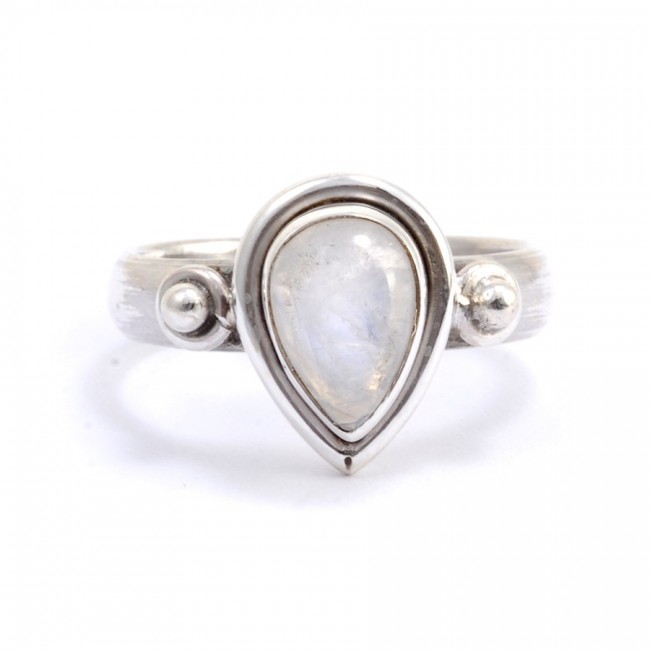 Bague argent pierre en forme de goutte Orissa - BIJOUX ARGENT - Boutique Nirvana