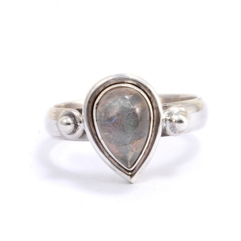 Bague argent pierre en forme de goutte Orissa - BIJOUX ARGENT - Boutique Nirvana 2