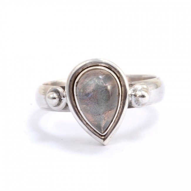 Bague argent pierre en forme de goutte Orissa - BIJOUX ARGENT - Boutique Nirvana